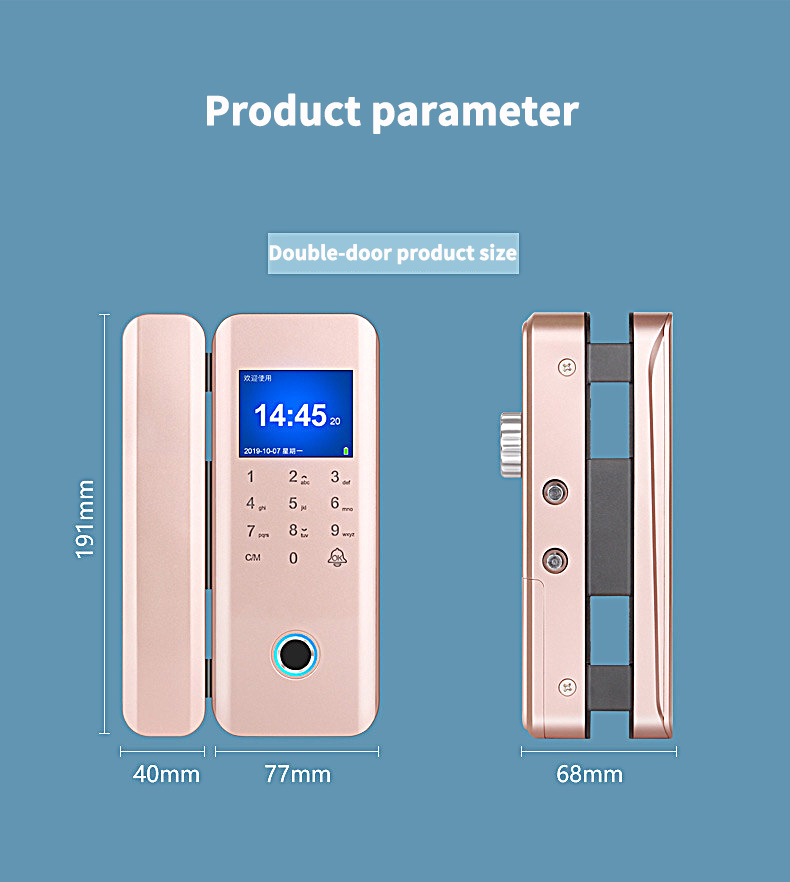 High-quality glass door fingerprint lock APP remote unlocking record multi-purpose security intelligent lock electronic smart