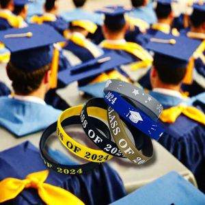 2026 Graduates <b>Memorial</b> Celebration Silicone <b>Bracelet</b> Student Teacher Commemoration for Graduation Season Class Wristbands - Product Image 3