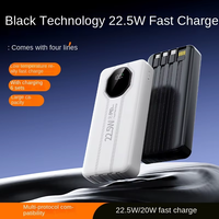 Chargeur portable de voyage pour le camping, Power Bank 50000 mAh grande capacité, charge rapide PD22.5W, câbles intégrés pour iPhone