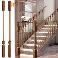Prix de gros Luxe Haute Qualité Gris Décoré Sq. Balustre d'escalier en bois et métal de 35 mm pour rampe intérieure