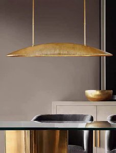 Lámpara de Araña Americana de Lujo Personalizada para Cocina o Isla de Cocina, Lámpara Colgante Lineal Grande de Latón y Cobre, Estilo Moderno - Product Image 5