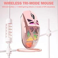 Souris de jeu légère ONIKUMA CW930 avec connectivité tri-mode, boutons programmables et RGB personnalisable, batterie 500 mAh