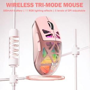 เมาส์เกมมิ่ง ONIKUMA CW930 น้ำหนักเบา พร้อมการเชื่อมต่อแบบสามโหมด ปุ่มตั้งโปรแกรมได้ และไฟ RGB ปรับแต่งได้ แบตเตอรี่ 500 มิลลิแอมป์ - Product Image 3