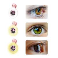 Objectif Macro 15x pour Téléphone avec Lumière LED et Fonction de Recharge pour la Photographie et la Vidéo de Cils et Sourcils sur Smartphone