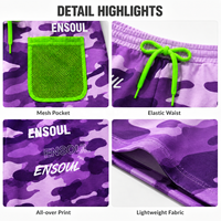 Fabricant de shorts professionnels personnalisés, shorts pour hommes de style streetwear, camouflage vintage, strass, coupe ample, poche en maille, imprimé intégral