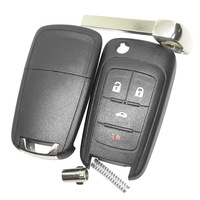 Carcasa de Repuesto para Llave de Coche, 4 Botones, Tipo Flip, con Hoja HU100, Llave Virgen, Estuche para Llave, Repuesto de Llave