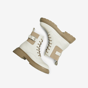 Botas <span class=keywords><strong>Martin</strong></span> de Dos Tonos para Mujer, Otoño, Suela Gruesa, Minimalistas, Utilitarias, Casuales para Oficina, Cómodas, Versátiles, Venta al por Mayor, OEM, ODM - Product Image 1