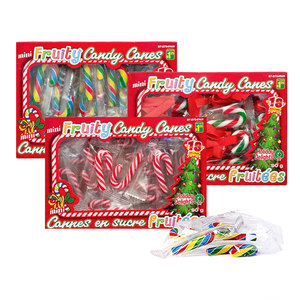 Wholesale Halal Christmas Fruity Flavour Hard <strong>Candy</strong> Sweets <strong>Mini</strong> Peppermint <strong>Candy</strong> <strong>Canes</strong> with Gift Box Packaging - Product Image 2