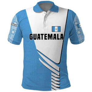 Guatemala Cute Quetzal Bird <strong>Polo</strong> Shirt with Blue <strong>White</strong> Flag Colors and Tribal Pattern Design High Quality Guatemala <strong>Polo</strong> <strong>Tops</strong> - Product Image 2