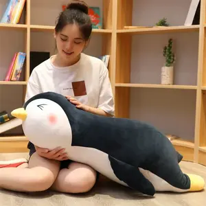 Grosir Kustom Bantal Mewah Penguin Boneka Binatang Mainan Mewah Lucu Licin Anime Penguin Plushie Mainan Berat Kawaii Berbulu Halus