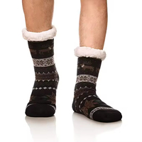 Chaussettes antidérapantes chaudes d'hiver thermiques Chaussettes de sol pantoufles floues Chaussettes moelleuses doublées de polaire Sherpa en tricot