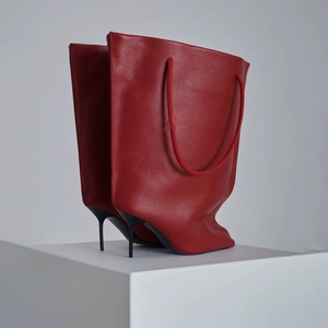 <span class=keywords><strong>Bottes</strong></span> mi-mollet à bout pointu pour femmes en <span class=keywords><strong>gros</strong></span>, <span class=keywords><strong>bottes</strong></span> <span class=keywords><strong>hautes</strong></span> jusqu'au genou, <span class=keywords><strong>bottes</strong></span> à talons fins et larges, avec poignée - Product Image 5