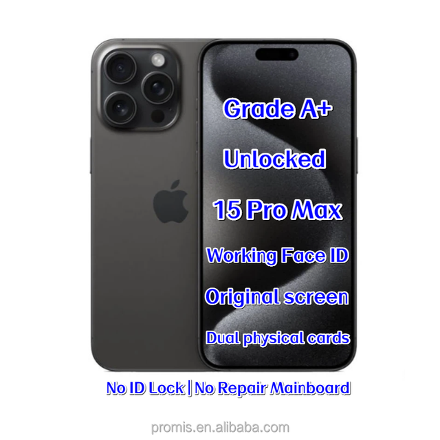 Wholesale Used Unlocked for 15 Pro Max Black Titanium 1TB A17 Processor 5G High Quality Smartphone Global Bulk