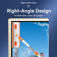 Tête de nettoyage flexible à angle droit pour nettoyer les coins, éliminer la saleté et la poussière, outil de nettoyage de fenêtres domestiques pour fenêtres en hauteur