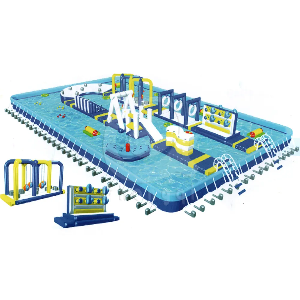 مدينة ملاهي مائية قابلة للطي مصنوعة حسب الطلب من تشاونغكيو, ألعاب مائية عوامة للاستخدام في الحدائق المائية