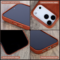 Étui de téléphone portable en cuir véritable magnétique mince et minimaliste de luxe pour iPhone 13 14 15 16 17 Pro Max pour Samsung Galaxy S24
