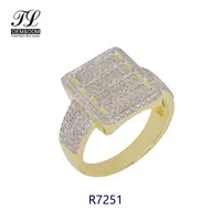 Anelli di diamanti in oro leggero anello in oro massiccio 10K personalizzato all'ingrosso