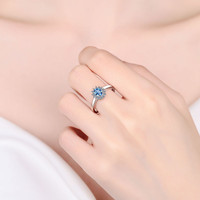 0.5ct Pigeon Oeuf forme Bleu Couleur Élégant Bijoux De Mariage Diamant Moissanite Anneaux Solide 925 En Argent Sterling Pour Les Femmes