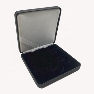 可收藏的皇家薄荷奢华手工哑光黑色皮箱，适用于7er硬币 - Product Image 1