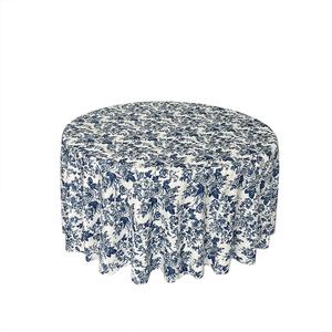 Tovaglia rotonda in poliestere con stampa floreale decorativa per eventi banchetti per feste di nozze - Product Image 3