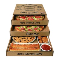Boîte à pizza en carton ondulé recyclé avec logo personnalisé en relief, pour emballage alimentaire de 6 à 18 pouces, jetable, pour livraison à emporter
