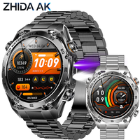 Montre connectée de sport en plein air AK105, étanche IP6, deux lumières LED, calendrier, suivi d'activité, réponse aux appels, batterie 1000 mAh, ODM