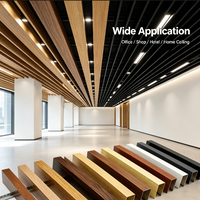 Plafond suspendu moderne en métal en forme de U, tube carré en aluminium, pour centres commerciaux, hôtels, bureaux, ignifuge - Grande Vente