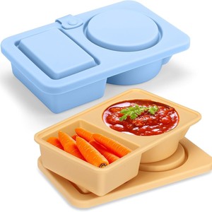 Çocuk okul öğle yemeği Bento kutuları gıda sınıfı silikon kullanımlık depolama kapaklı konteyner aperatif sebzelik BPA ücretsiz Heatable - Product Image 2