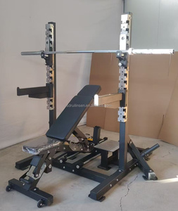 Système de rack combiné multifonctionnel pour développations assises (plate/inclinée), poussées de hanche, rameuses et curls biceps – <span class=keywords><strong>Banc</strong></span> et rack réglables - Product Image 4