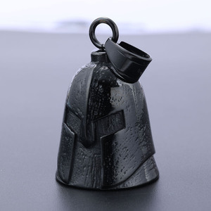 Cloche de casque de motard en acier inoxydable avec corne d'Odin, pendentif cloche plaqué argent et <span class=keywords><strong>noir</strong></span>, thème guerrier de la culture viking nordique - Product Image 5