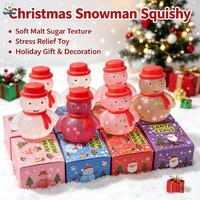 Nouveauté 2026 : Lot de jouets anti-stress de Noël en gros – Paillettes transparentes, jouets compressibles Père Noël, sapin, bonhomme de neige, pain – Jouets de décompression ODM