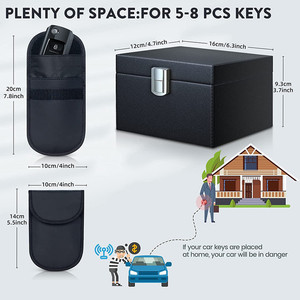 Boîte de protection <span class=keywords><strong>Faraday</strong></span> <span class=keywords><strong>pour</strong></span> téléphone portable, nouvelle, noire, en PU, avec protection RFID <span class=keywords><strong>pour</strong></span> clés de <span class=keywords><strong>voiture</strong></span>, 2 étuis - Product Image 5