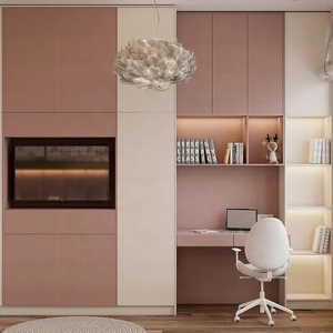 Garde-robe de couleur rose pour chambre d'enfant, Design Simple sur mesure - Product Image 1