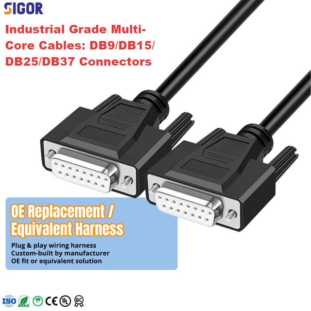 OEM DB25 Serial Adapter Cable Assembly D Sub Connector Copper Core Wiring Harness Extension Cable for Computer Electronic