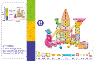 ELI TOYS – Vente directe usine – Ensemble de 69 blocs magnétiques dinosaures – Jouets éducatifs pour enfants – Éveil précoce – Circuit de billes magnétique 3D - Product Image 5