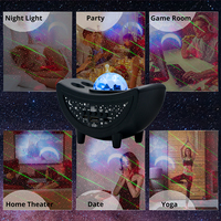 Projecteur LED RGB Galaxy Lumière Moderne Ocean Wave Star Moon Design pour Chambre et Salon Télécommande Source d'alimentation électrique
