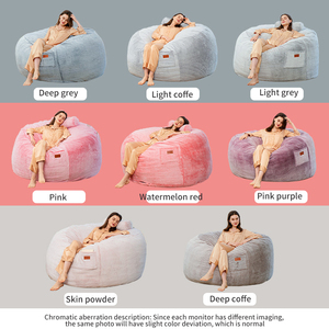 อิสตาโปรโม ของขวัญ ถุงบีนแบ็กไม่มีไส้เมมโมรี่โฟม ขนปุยหลากสี ขนาด 7 ฟุต 6 ฟุต ถุงบีนแบ็กทรงกลมขนาดใหญ่ เก้าอี้บีนแบ็กยักษ์สำหรับเล่นเกม - Product Image 6