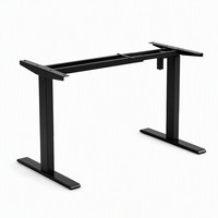 Structure de bureau assis-debout à double barre transversale externe, à moteur unique, à 2 niveaux, en fer, à construction stable, ergonomique et réglable, pour usage commercial
