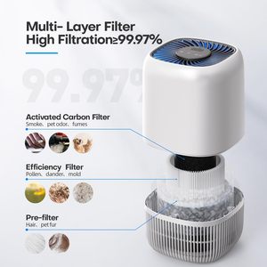Diffuseur d'arômes portable en plastique avec lumière d'ambiance, purificateur d'air électrique de bureau à faible bruit, taille mini, commande tactile - Product Image 2