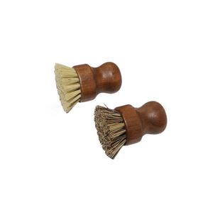 Acacia Wood Round Mini Dish <b>Brush</b> Natural <b>Scrub</b> Cleaning <b>Brushes</b> for Pots Pans & Vegetables Durable Palm Pot Scrubber - Product Image 1