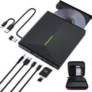 DVD RW CD Writer Drive Burner Reader Player External Dvd Drive Ultra-Thin Optical Drive for Asus Lenovo HP Dell