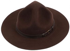 A111202 Chapeau en feutre 100% laine australienne, style haut-de-forme à large bord rigide, unisexe, à quatre bosses avec ruban, décontracté, réglable, toutes saisons - Product Image 4