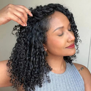 Extensions de cheveux humains bouclés <span class=keywords><strong>Pixie</strong></span>, tissage brésilien, 100 % cheveux naturels, avec closure HD en dentelle - Product Image 4
