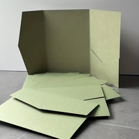 Carpeta de Invitación de Boda de Papel Artístico con Acabado Mate, Plegable en Tres Partes, con Bolsillos, Corte Láser, Tarjeta de Regalo Personalizada, Tamaño Personalizado para Bodas y Eventos