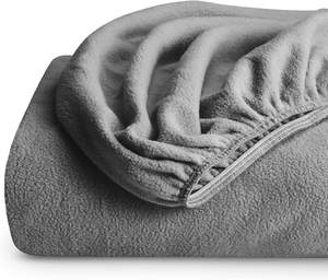 Twin/Queen/<strong>King</strong> <strong>Size</strong> - Extra Plush Polar <strong>Fleece</strong> - Deep Pocket, Soft <strong>Fleece</strong> <strong>Fitted</strong> <strong>Sheet</strong> - Product Image 1