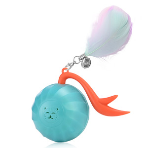 Juguete de Pelota para Mascotas, Silencioso, Eléctrico, con Plumas, Interactivo, Recargable, con Luz, para Gatos y Perros - Product Image 1