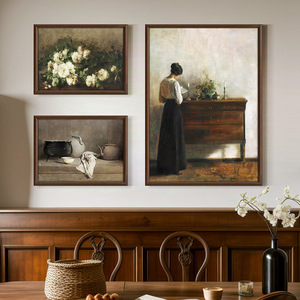 Tableau sur toile de portrait de dame élégante en train de lire, style rétro, inspiré <span class=keywords><strong>des</strong></span> grands maîtres, pour la décoration de <span class=keywords><strong>chambre</strong></span> et de maison de campagne - Product Image 4
