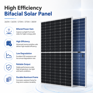 แผงโซลาร์เซลล์แบบสองหน้าชนิดโมโนคริสตัลไลน์ 350W-400W ประสิทธิภาพสูง สำหรับระบบพลังงานแสงอาทิตย์ รุ่น RTM360-380DMH3-60 - Product Image 4