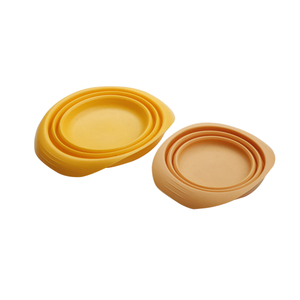 Große umwelt freundliche tragbare tragbare faltbare Silikon-Hunden apf Niedliches <span class=keywords><strong>Design</strong></span> Zusammen klappbare Wasserschale für Tiernahrung mit festem Muster - Product Image 3
