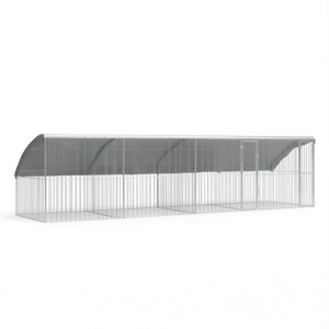 Jaula para pollos plateada, juego de 4 piezas, 314.96 x 78.74 x 78.15 pulgadas, para la comodidad y seguridad de los animales - Product Image 1